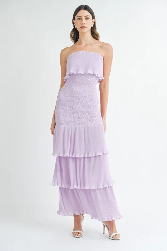 Lavender Moments Ruffle Tiered Smocked Maxi Dress - Final Sale