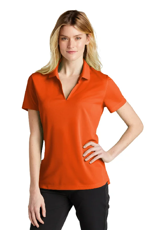 Nike Womens Dri-Fit Moisture Wicking Micro Pique 2.0 Short Sleeve Polo Shirt - Brilliant Orange