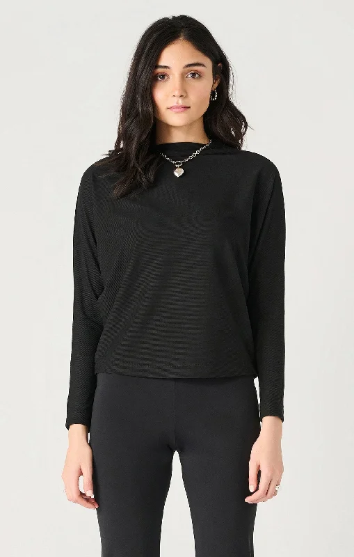 Mock Neck Ribbed Top