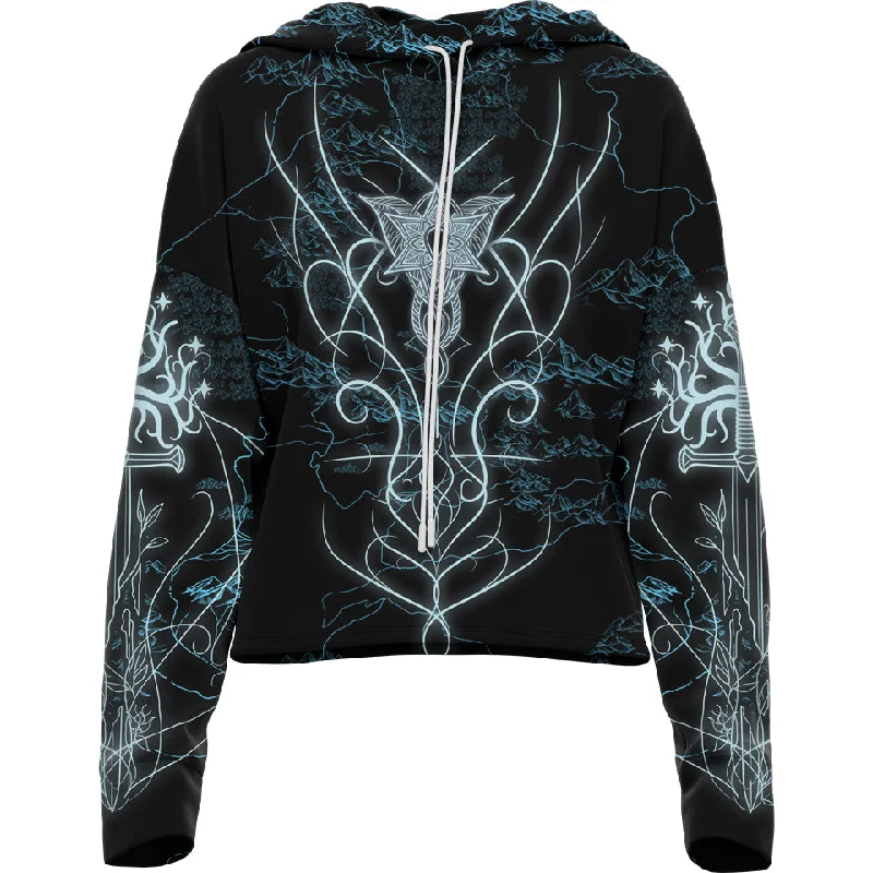 Elven Drop Shoulder Crop Hoodie - Fantasy Edition