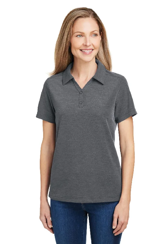 Core 365 Womens Fusion ChromaSoft Performance Moisture Wicking Pique Short Sleeve Polo Shirt - Heather Carbon Grey