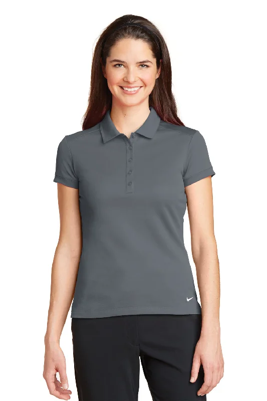 Nike Womens Icon Dri-Fit Moisture Wicking Short Sleeve Polo Shirt - Dark Grey