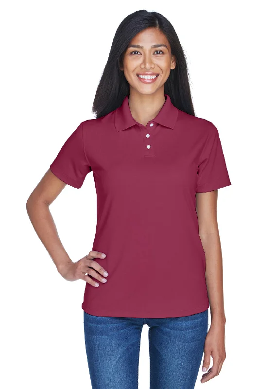 UltraClub Womens Cool & Dry Performance Moisture Wicking Short Sleeve Polo Shirt - Maroon