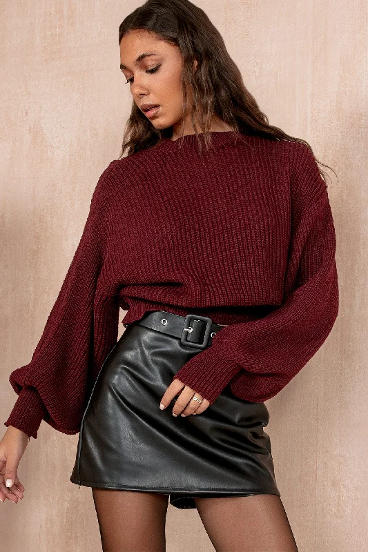 Mandy Burgundy Knit Jumper