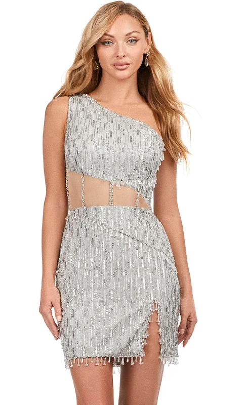 Ashley Lauren 4595 - Sequin Embellished One Sleeve Cocktail Dress