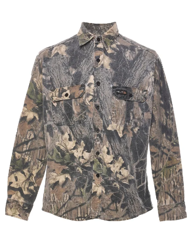 Green Camouflage Design Shirt - M