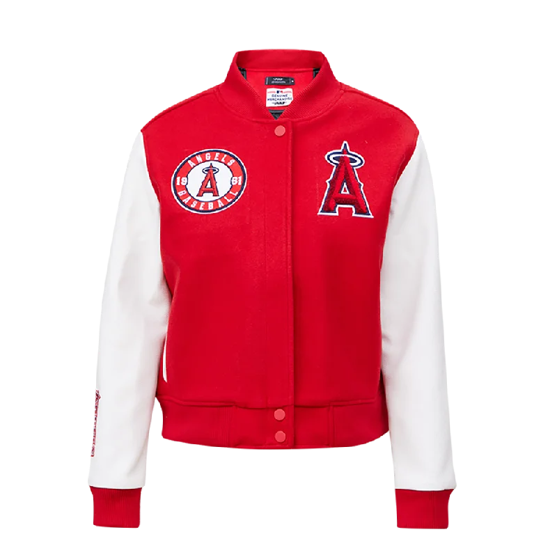 MLB LOS ANGELES ANGELS CLASSIC WOMEN'S VARSITY JACKET (RED/WHITE)