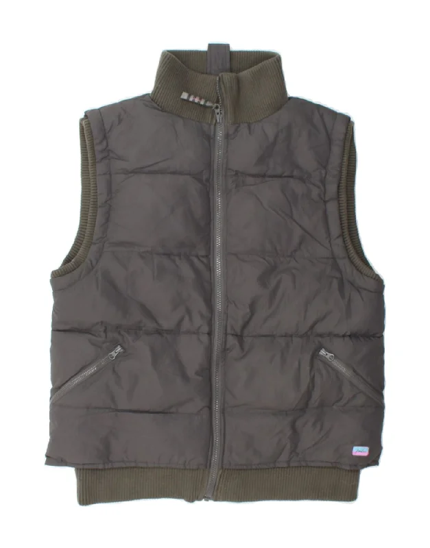 JOULES Womens Padded Gilet UK 12 Medium Grey Polyester