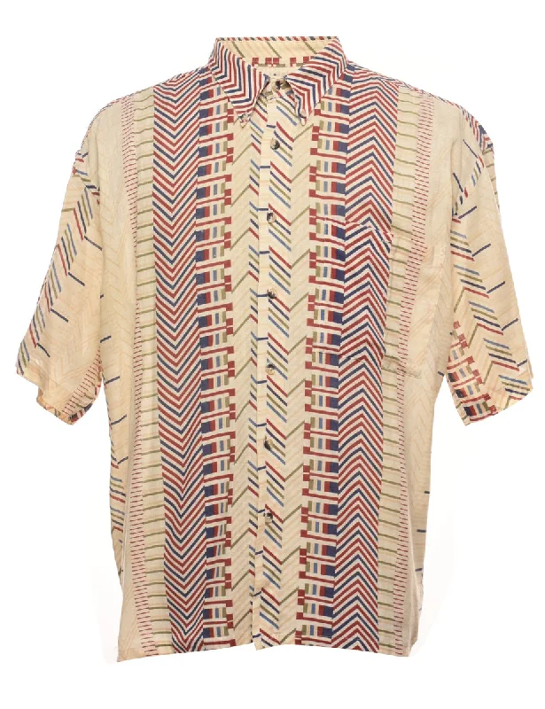 Geometric Pattern Multi-Colour Short-Sleeve Shirt - XL