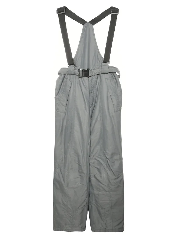 Grey Zip Front Salopettes - M