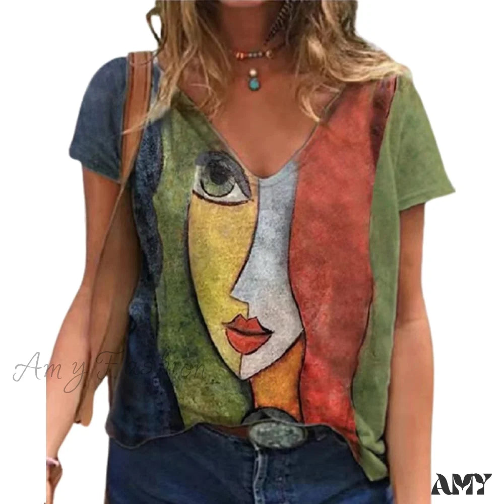 Amy Fashion - Women's Summer Casual Oversize Print Shirt