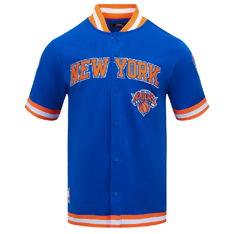 NBA NEW YORK KNICKS CLASSIC MEN'S WARM UP JACKET (ROYAL BLUE/ORANGE)