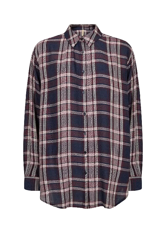 Inga 2 Plaid Button Up - Navy