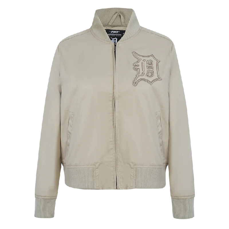 MLB DETROIT TIGERS NEUTRAL WOMEN'S TWILL JACKET (TAUPE)