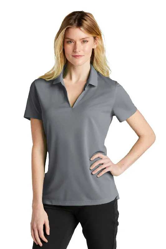 Nike Womens Dri-Fit Moisture Wicking Micro Pique 2.0 Short Sleeve Polo Shirt - Cool Grey