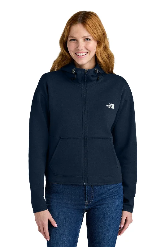 The North Face Womens Double Knit Full Zip Hooded Sweatshirt Hoodie w/ Pockets - Summit Navy Blue