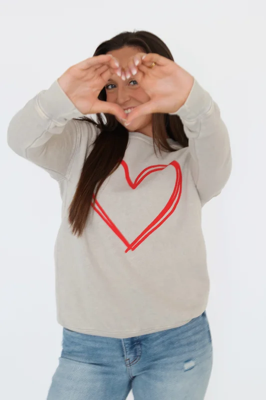 Heart Puff Graphic Sweatshirt