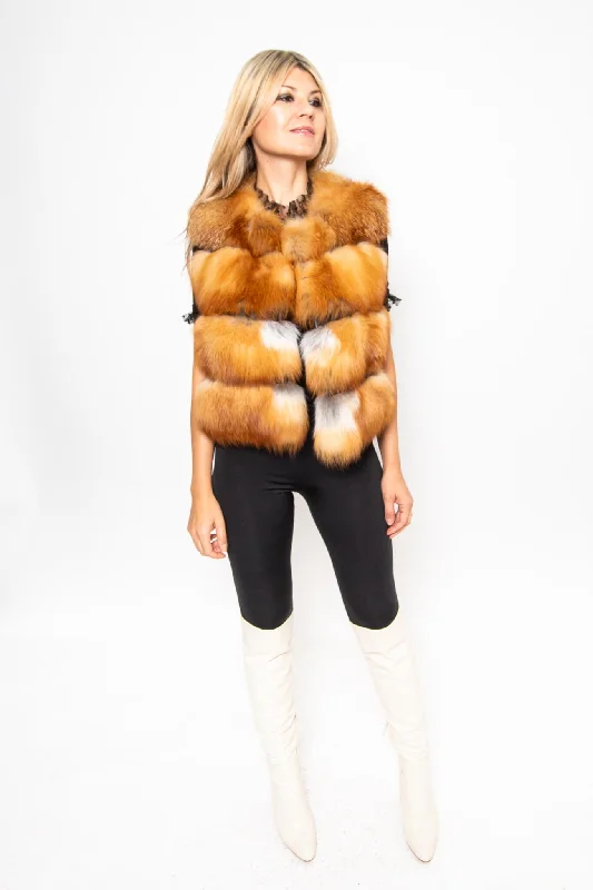 Natural Red Fox Fur Vest