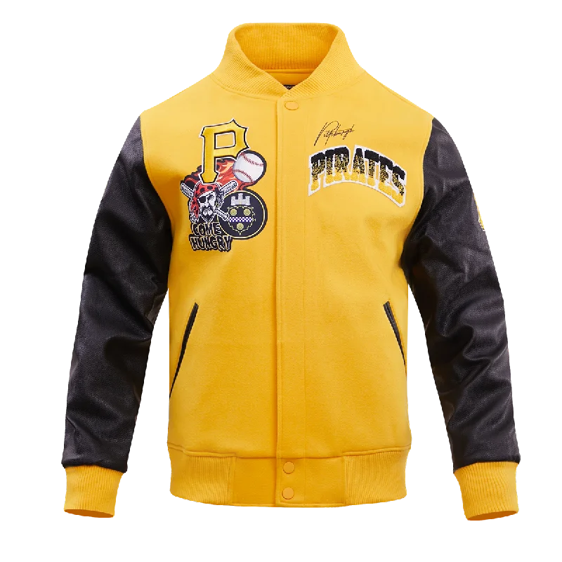 MLB PITTSBURGH PIRATES HOMETOWN WOOL MEN'S VARSITY JACKET (YELLOW)