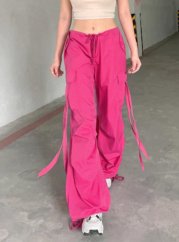 TastyHottie - PINK RIBBON WIDE LEG BUNDLE PANTS