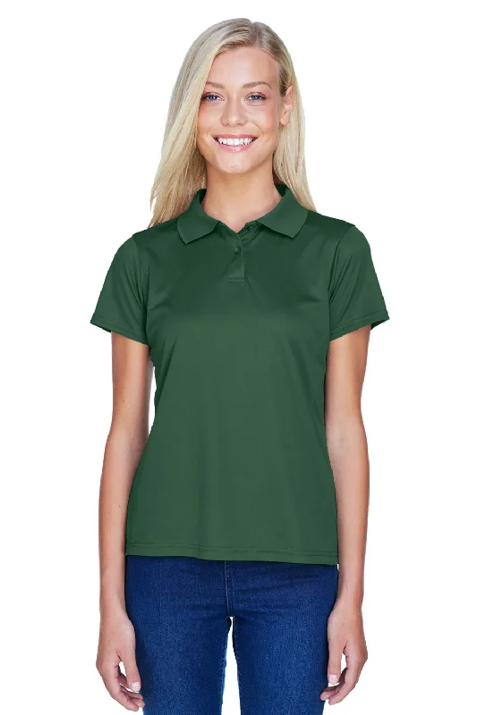 Harriton Womens Polytech Moisture Wicking Short Sleeve Polo Shirt - Dark Green - Closeout