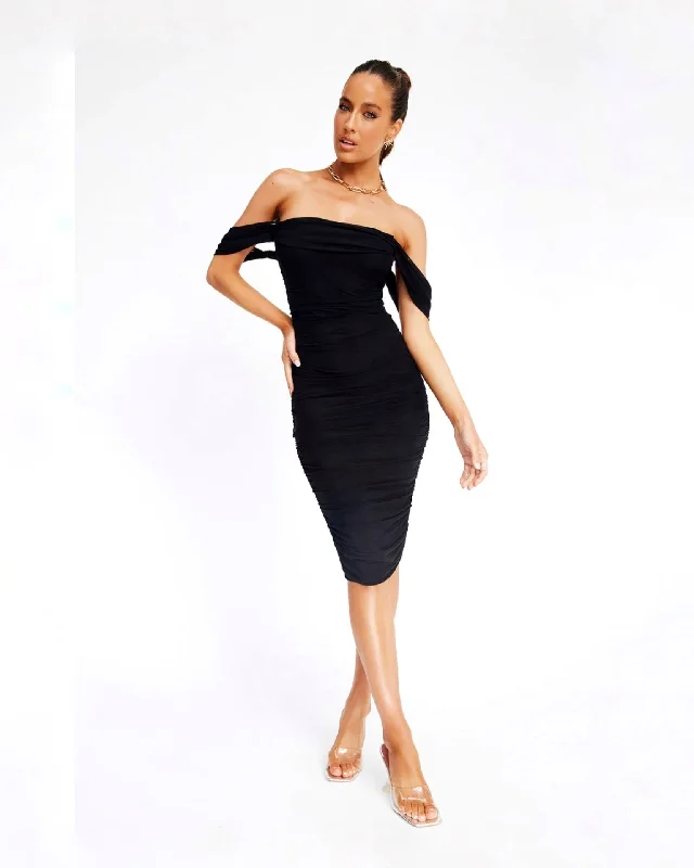 MATIL MIDI DRESS -BLACK