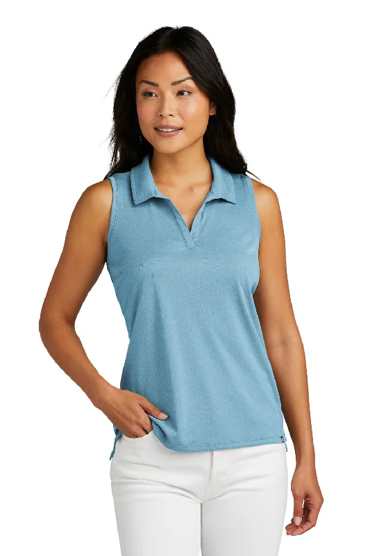 TravisMathew Womens Coto Performance Wrinkle Resistant Sleeveless Polo Shirt - Heather Brilliant Blue