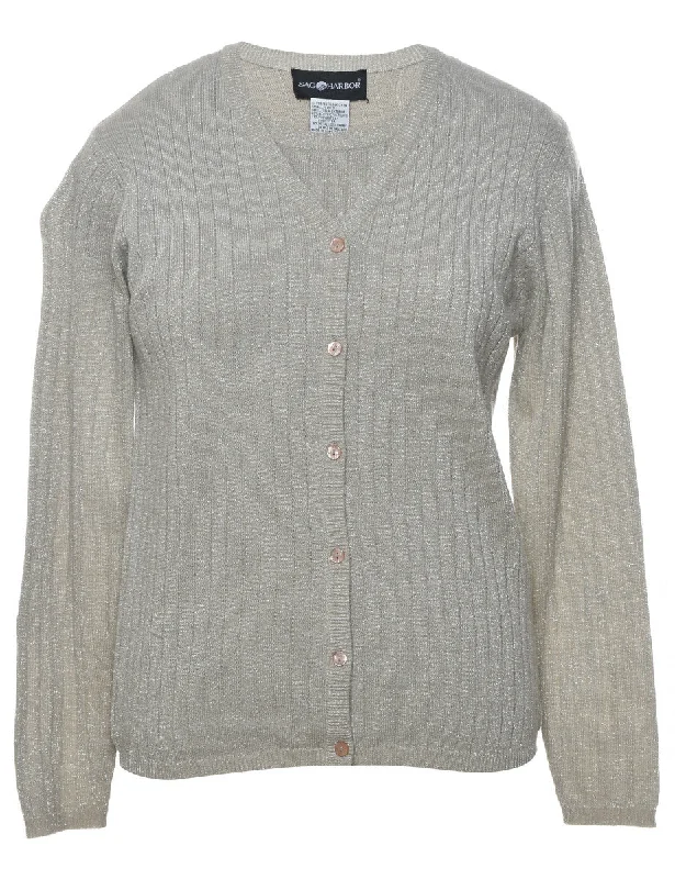 Grey Sparkly Cardigan - S