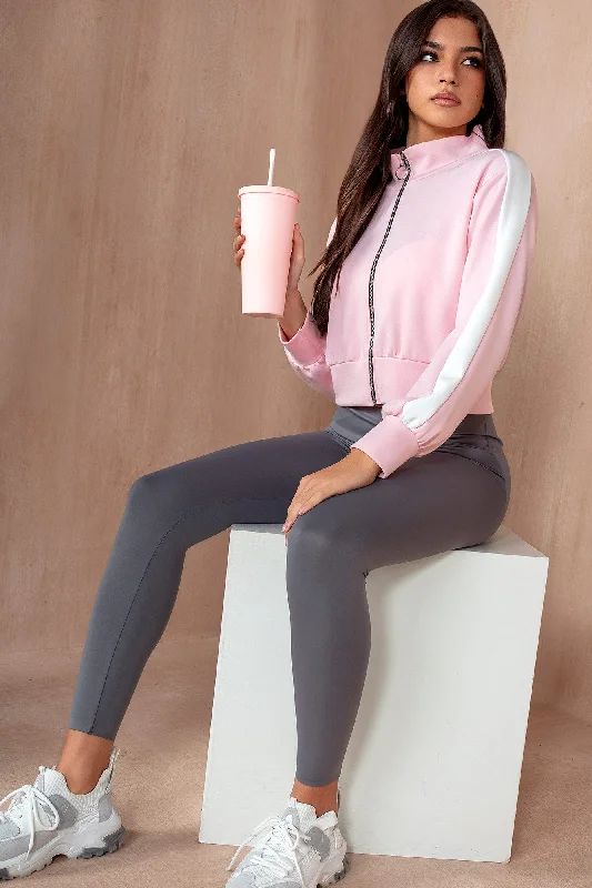 Abigail Pink Zip Up Top