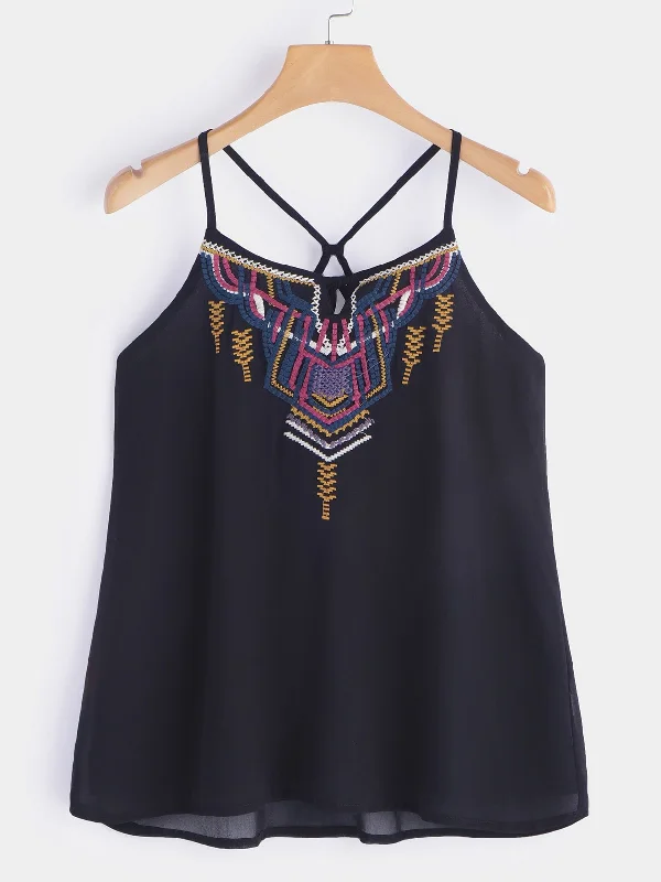 Custom Embroidered Pattern Camis Top