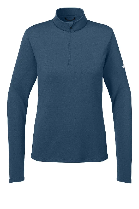 The North Face Womens Ambition Moisture Wicking 1/4 Zip Sweatshirt - Shady Blue - NEW