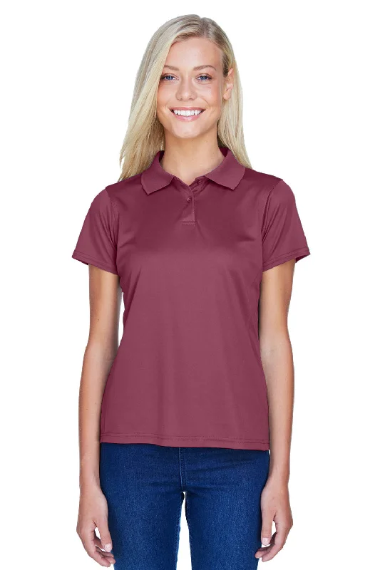 Harriton Womens Polytech Moisture Wicking Short Sleeve Polo Shirt - Maroon - Closeout