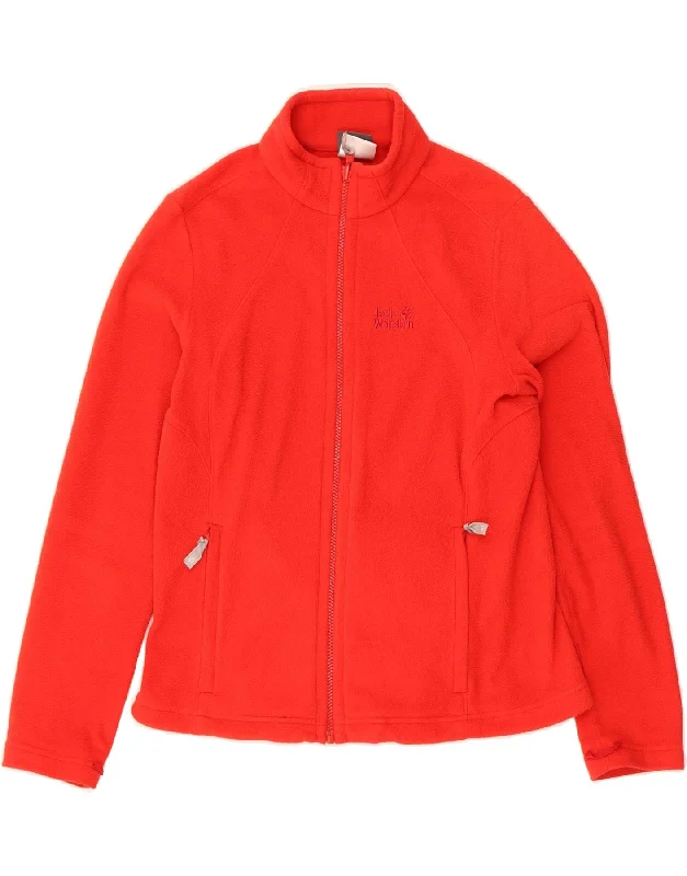 JACK WOLFSKIN Womens Fleece Jacket UK 16 Large Orange Polyester